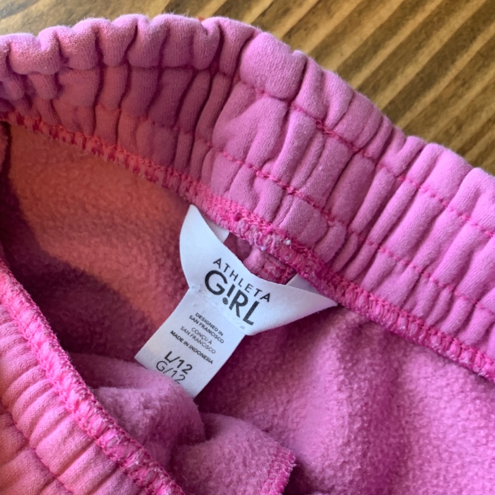 Athleta Girls Pink Elastic Waist Joggers - Picture 2 of 5